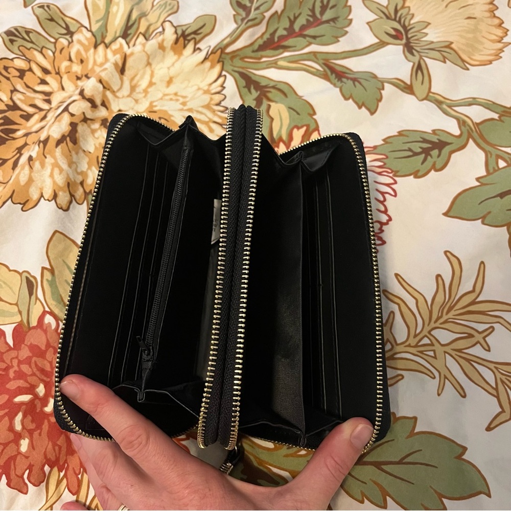 NWOT Croc Wristlet Wallet Black Vegan - Picture 5 of 8